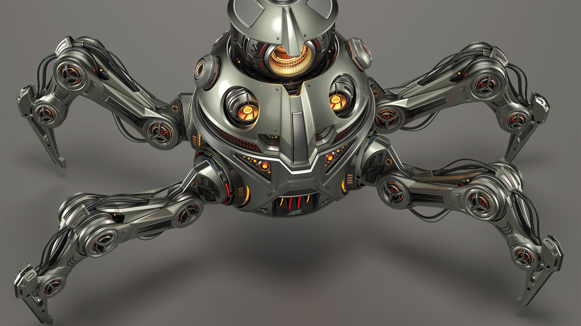 Spider Robot Mech - Rigged and Animated 3D model_30