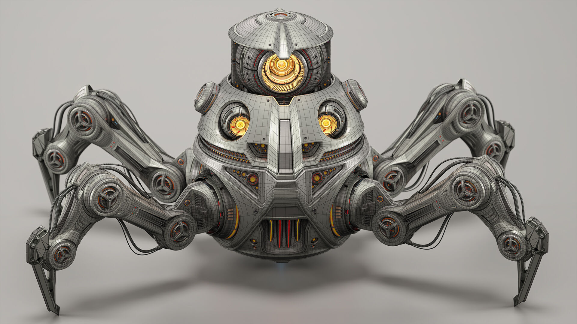 Spider Robot Mech - Rigged and Animated 3D model_31
