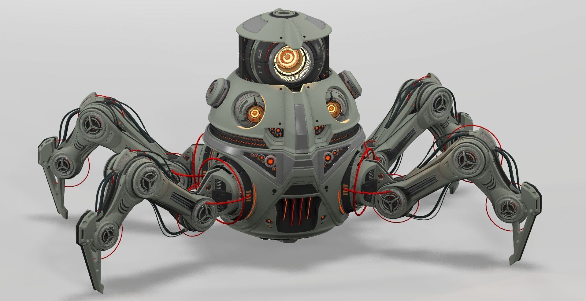 Spider Robot Mech - Rigged and Animated 3D model_39