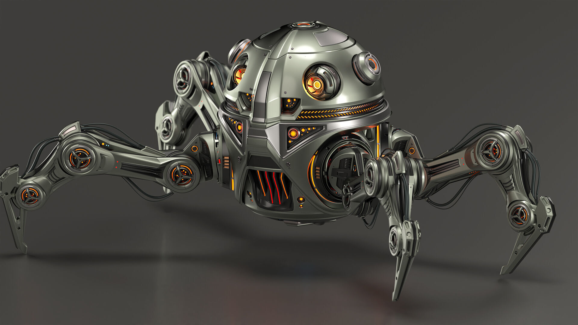 Spider Robot Mech - Rigged and Animated 3D model_28