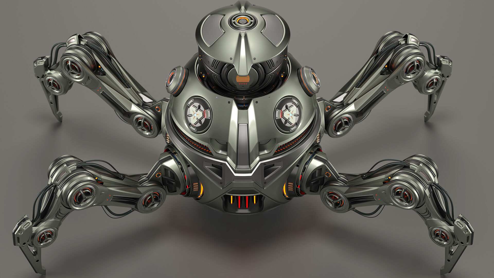 Spider Robot Mech - Rigged and Animated 3D model_15