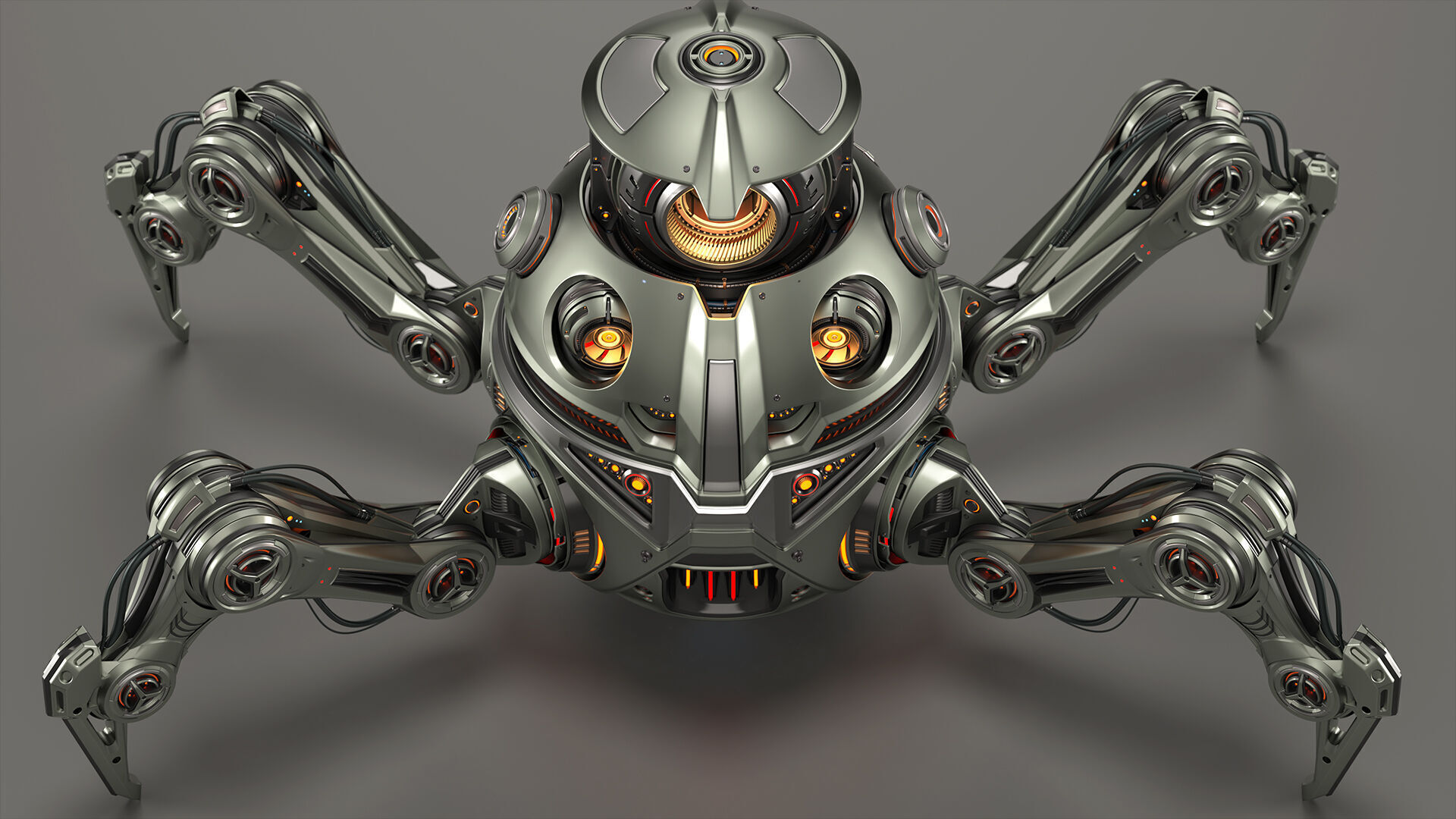 Spider Robot Mech - Rigged and Animated 3D model_14