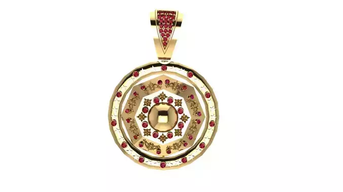 LUXURY RUBY COIN PENDANT 3D PRINTABLE MODEL