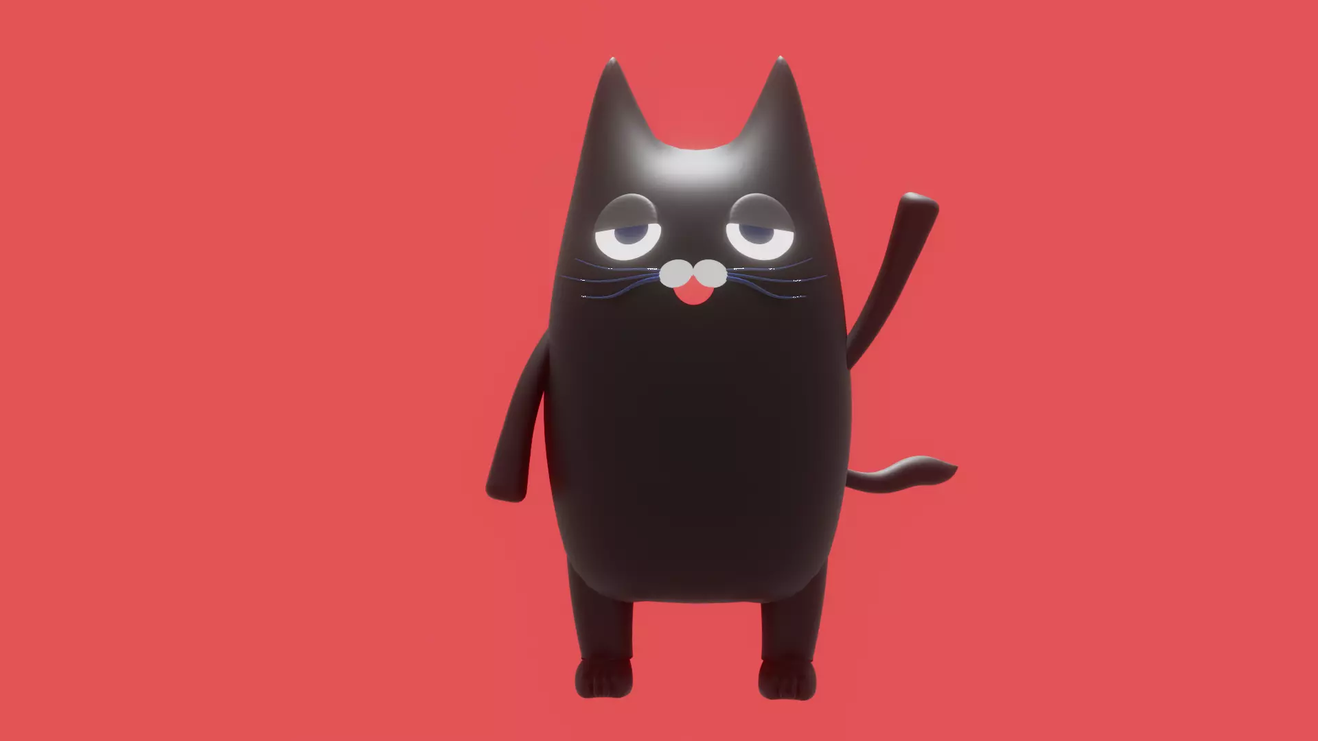 Black cat characters Free 3D model