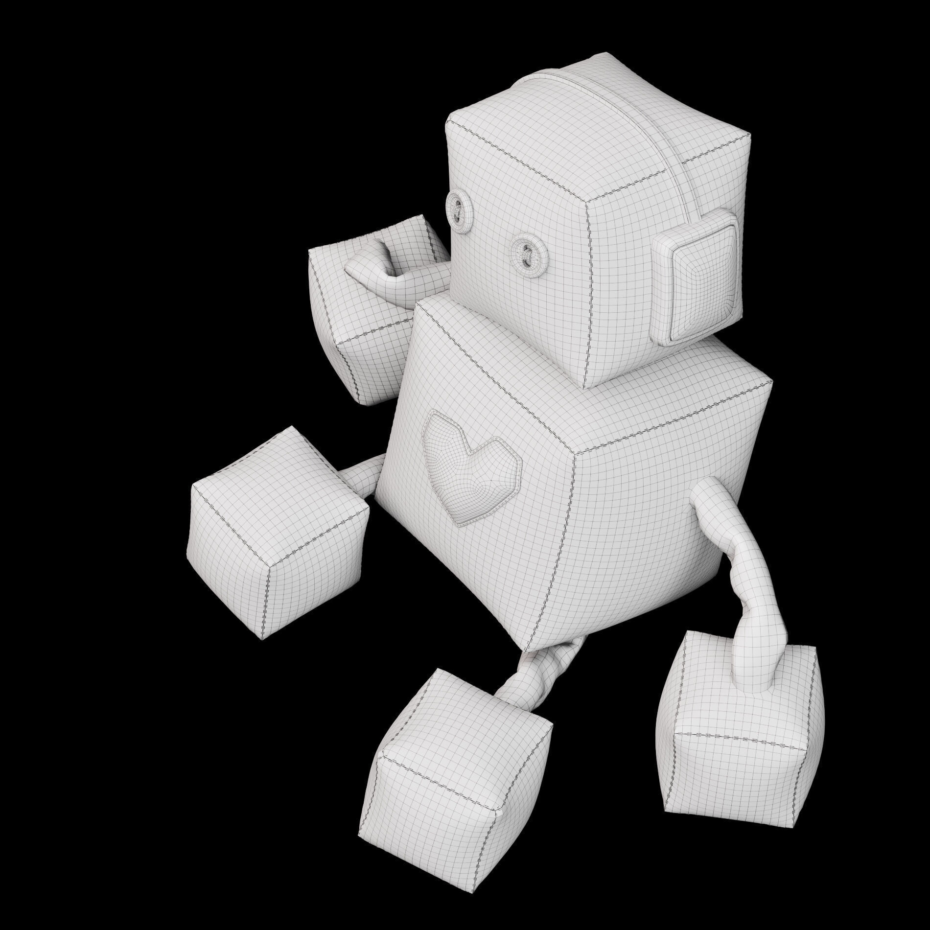 Robot soft toy 3D model_11