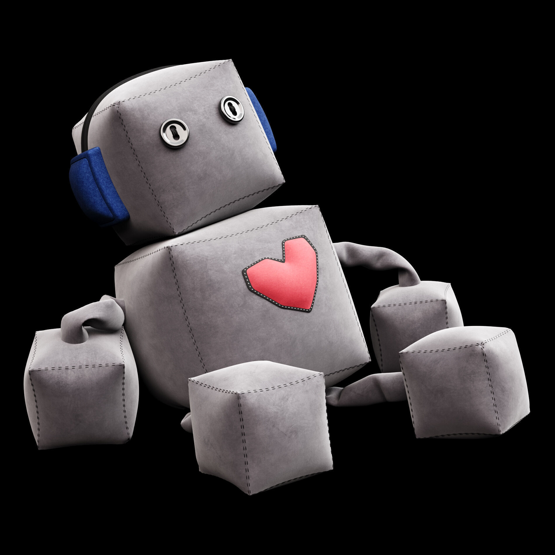 Robot soft toy 3D model_1