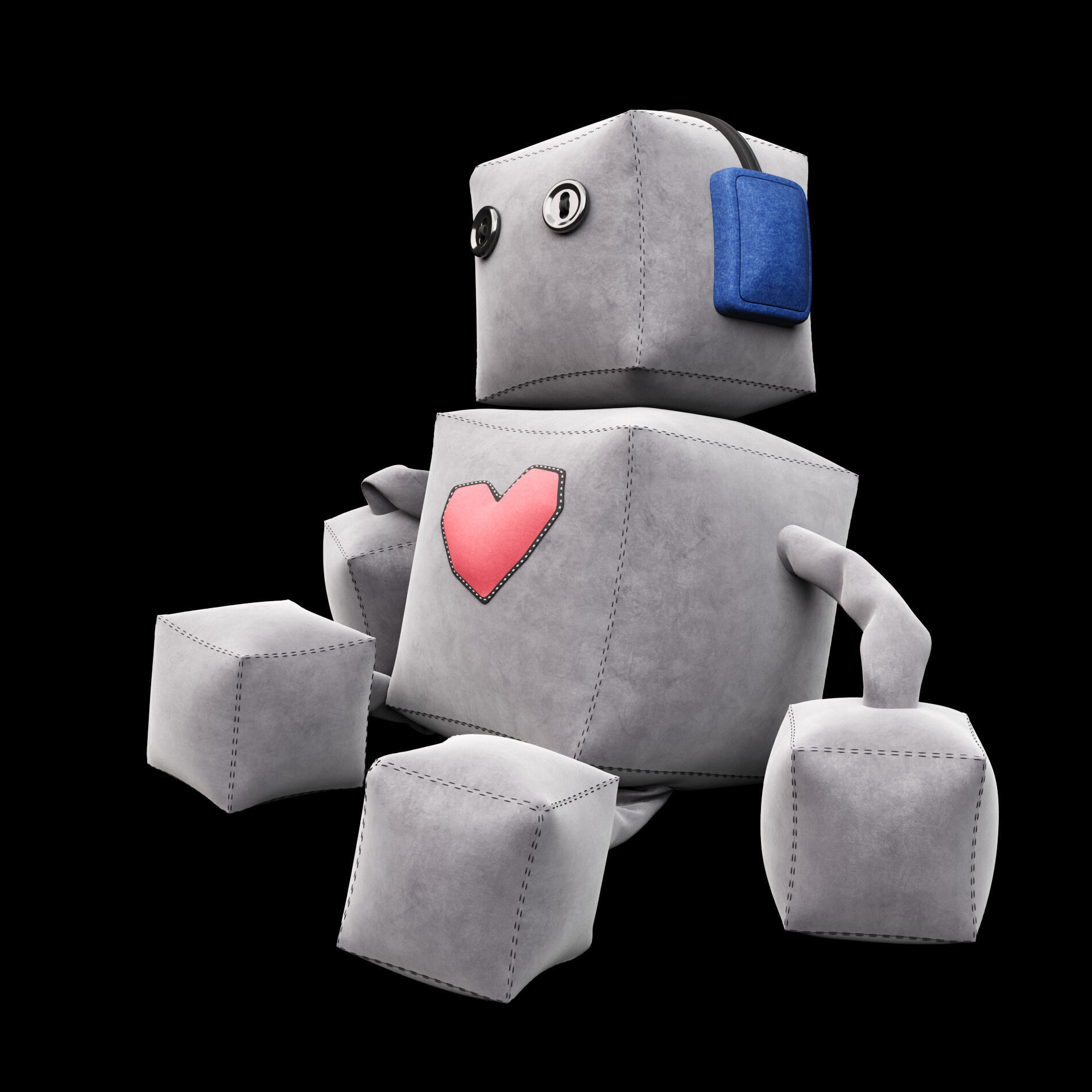 Robot soft toy 3D model_7
