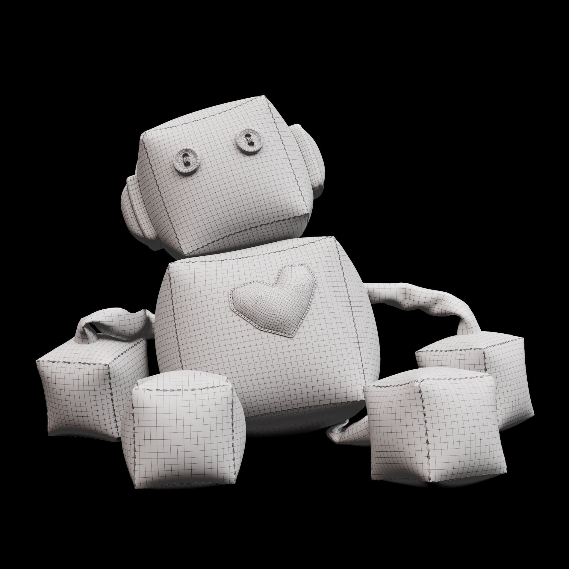 Robot soft toy 3D model_4