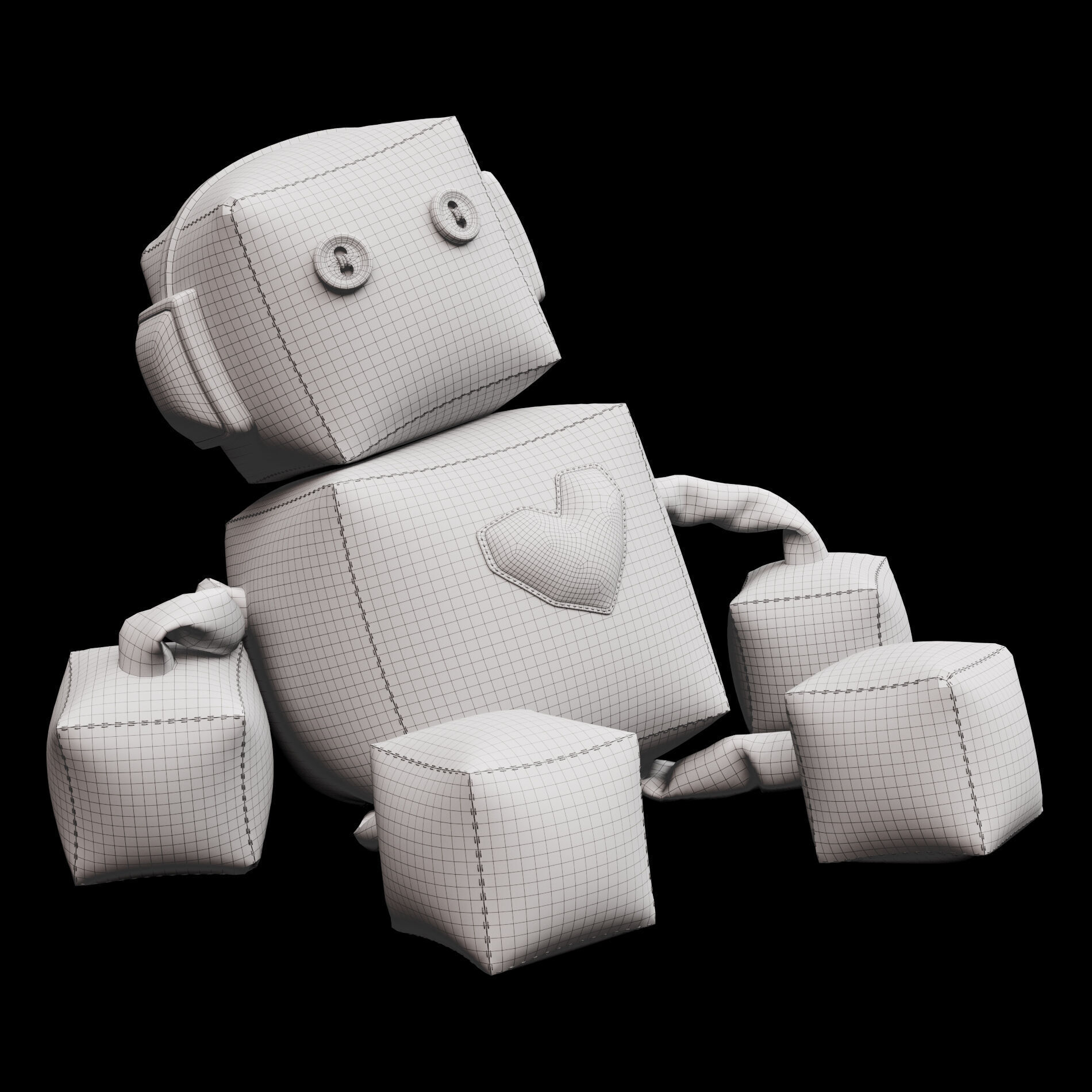 Robot soft toy 3D model_3