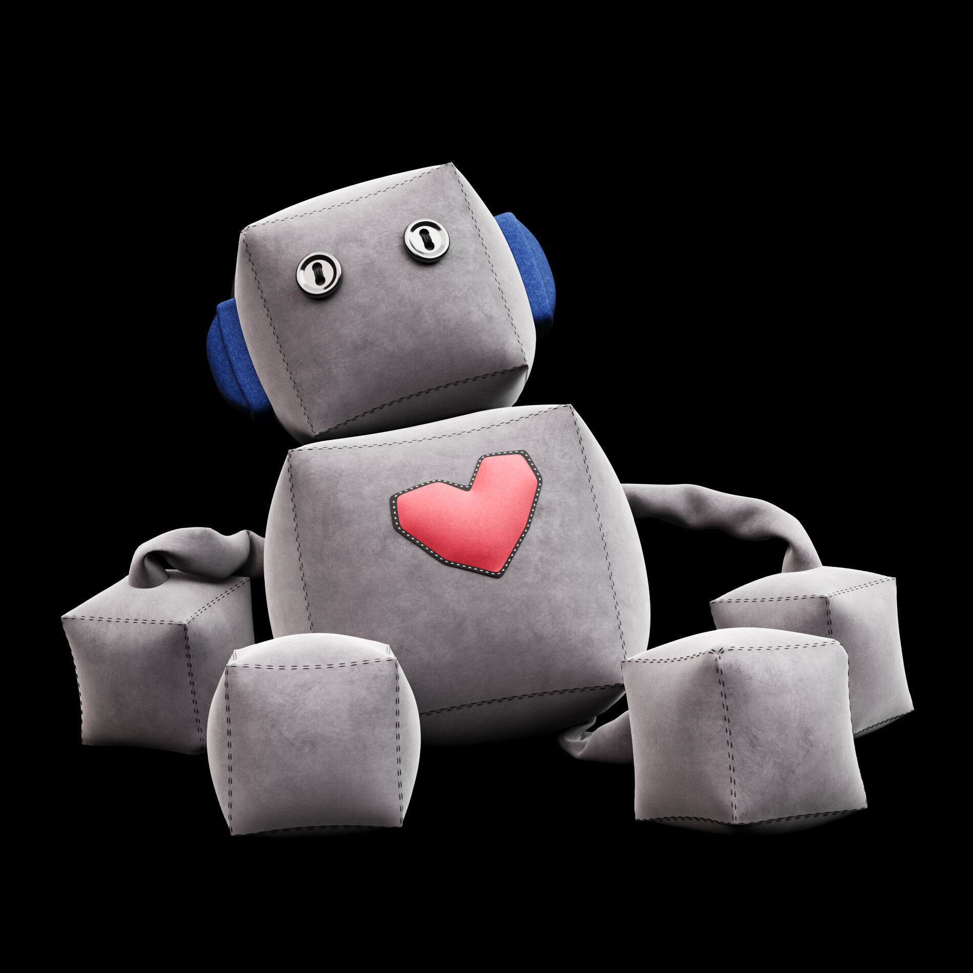 Robot soft toy 3D model_5
