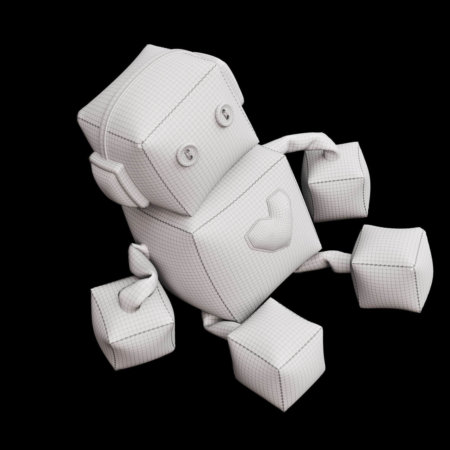 Robot soft toy 3D model_9
