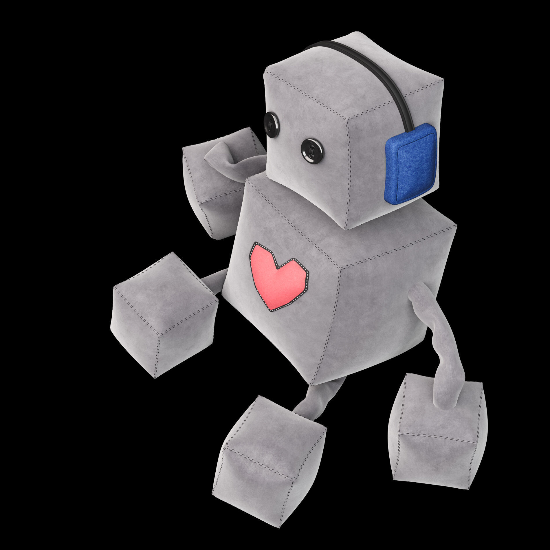 Robot soft toy 3D model_10