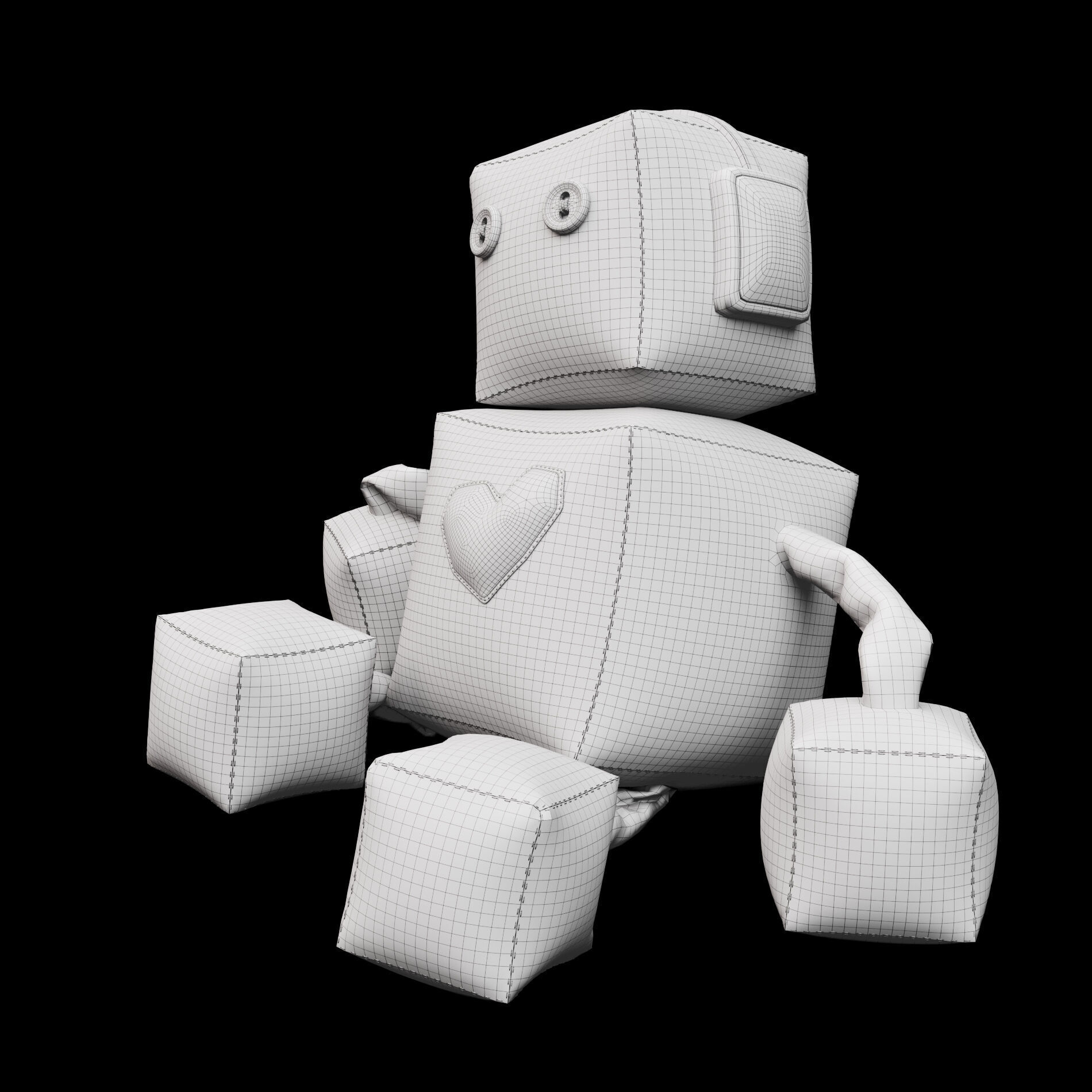 Robot soft toy 3D model_6