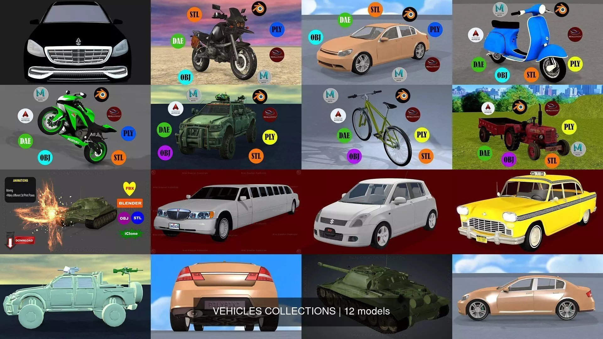 12 PACK OF VEHICLES COLLECTIONS _0