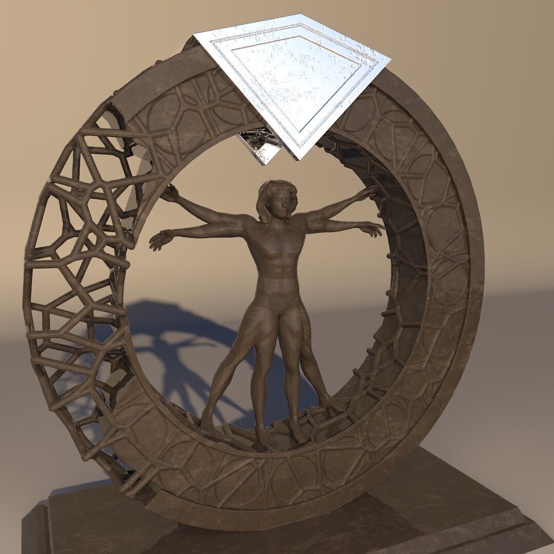 Da Vinci Vitruvian Man 3D print model_4