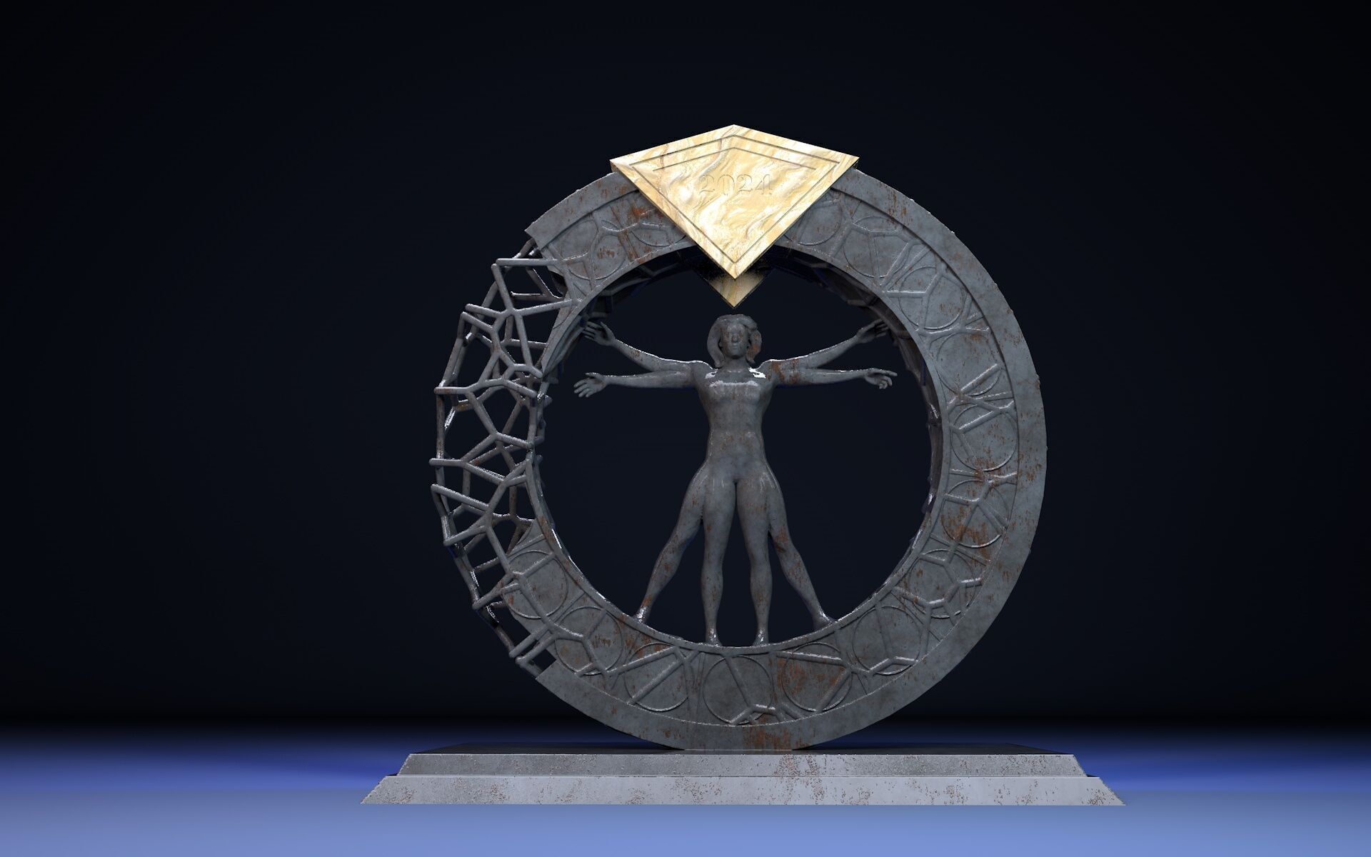 Da Vinci Vitruvian Man 3D print model_7