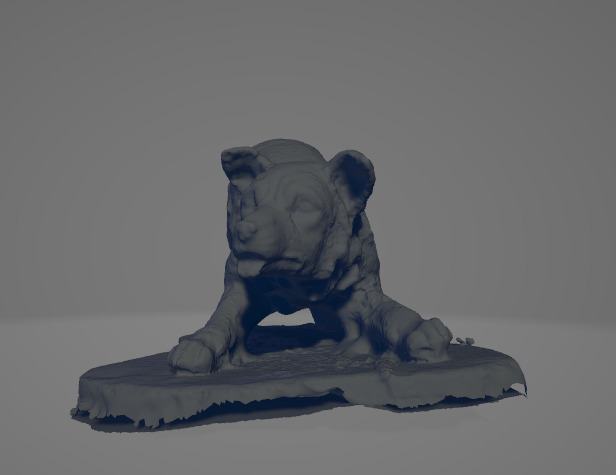 Wolf statue 3D scan 3D model_1