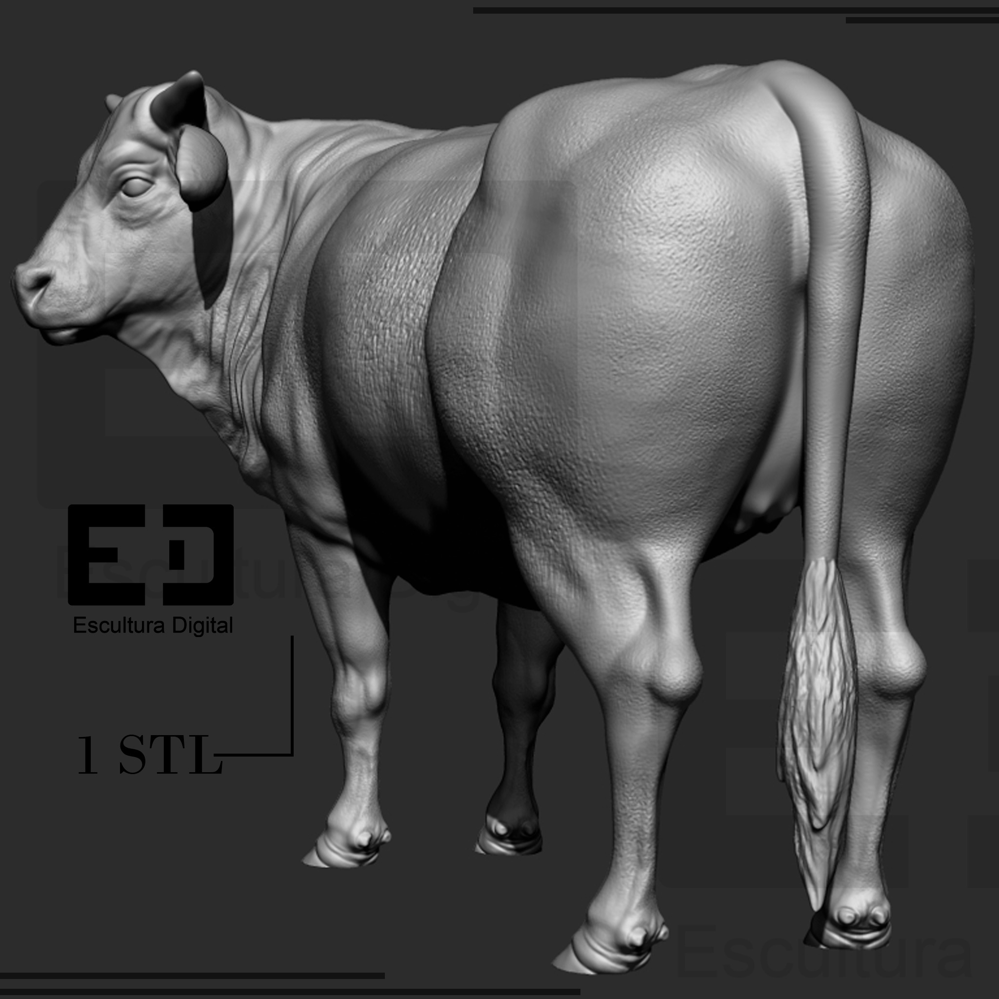Cow Statue 3D print model_5