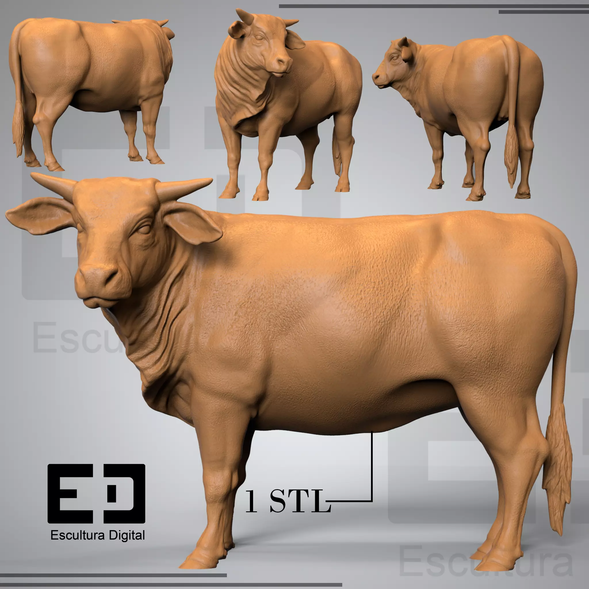 Cow Statue 3D print model_0