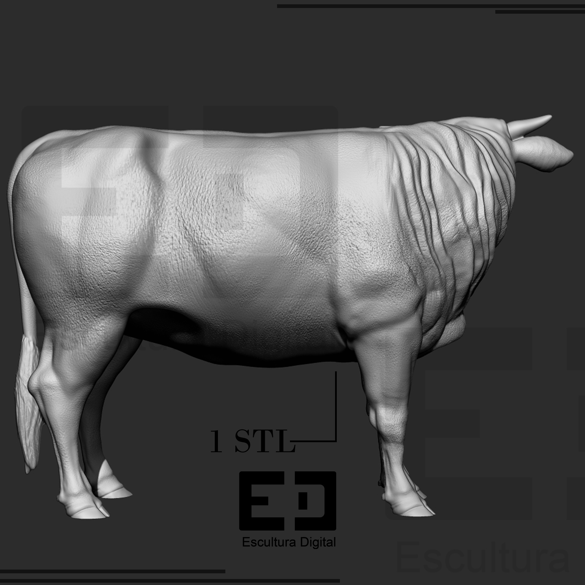 Cow Statue 3D print model_7