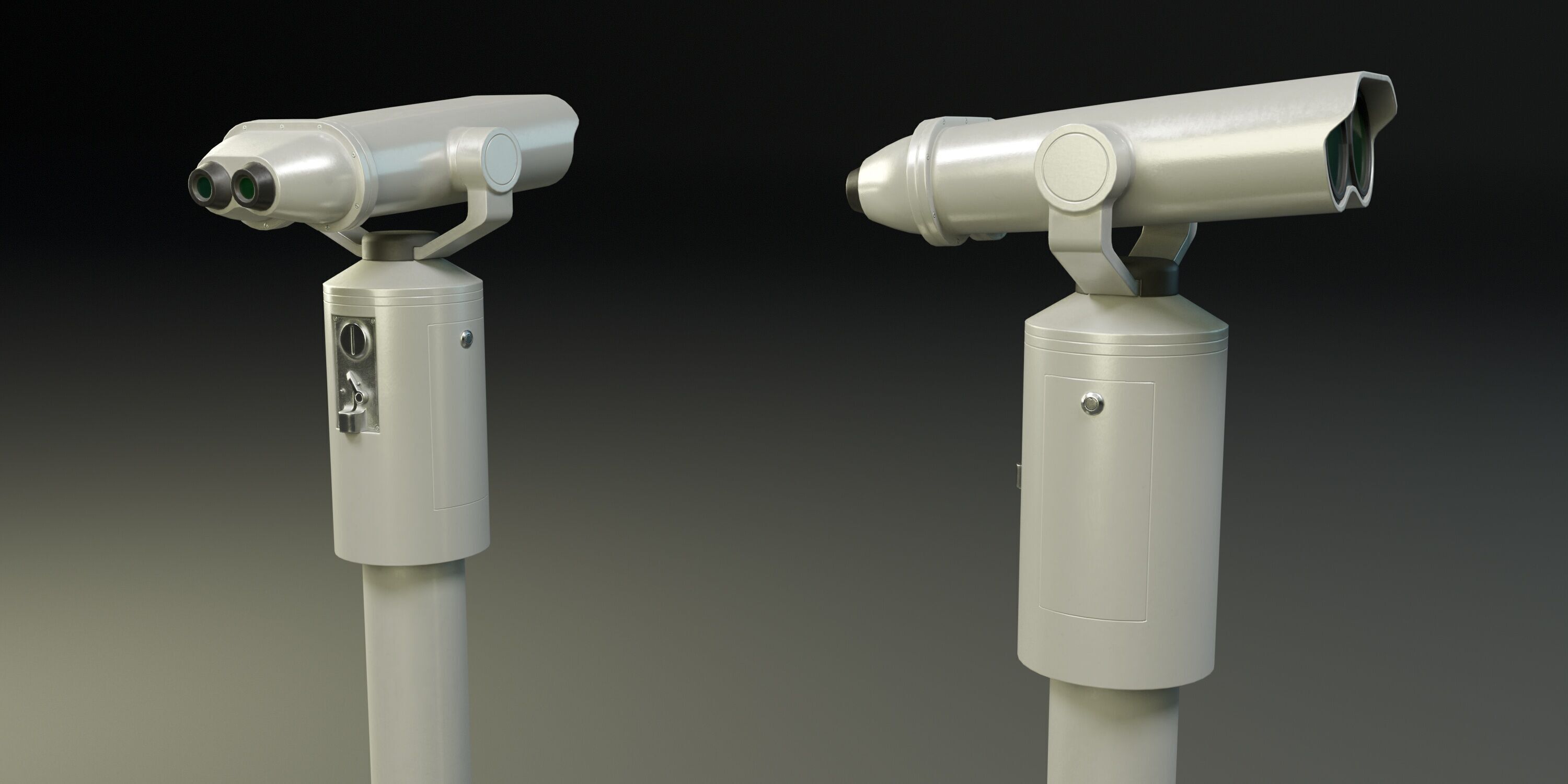 Tower Binocular Viewer PBR Low-poly 3D model_1