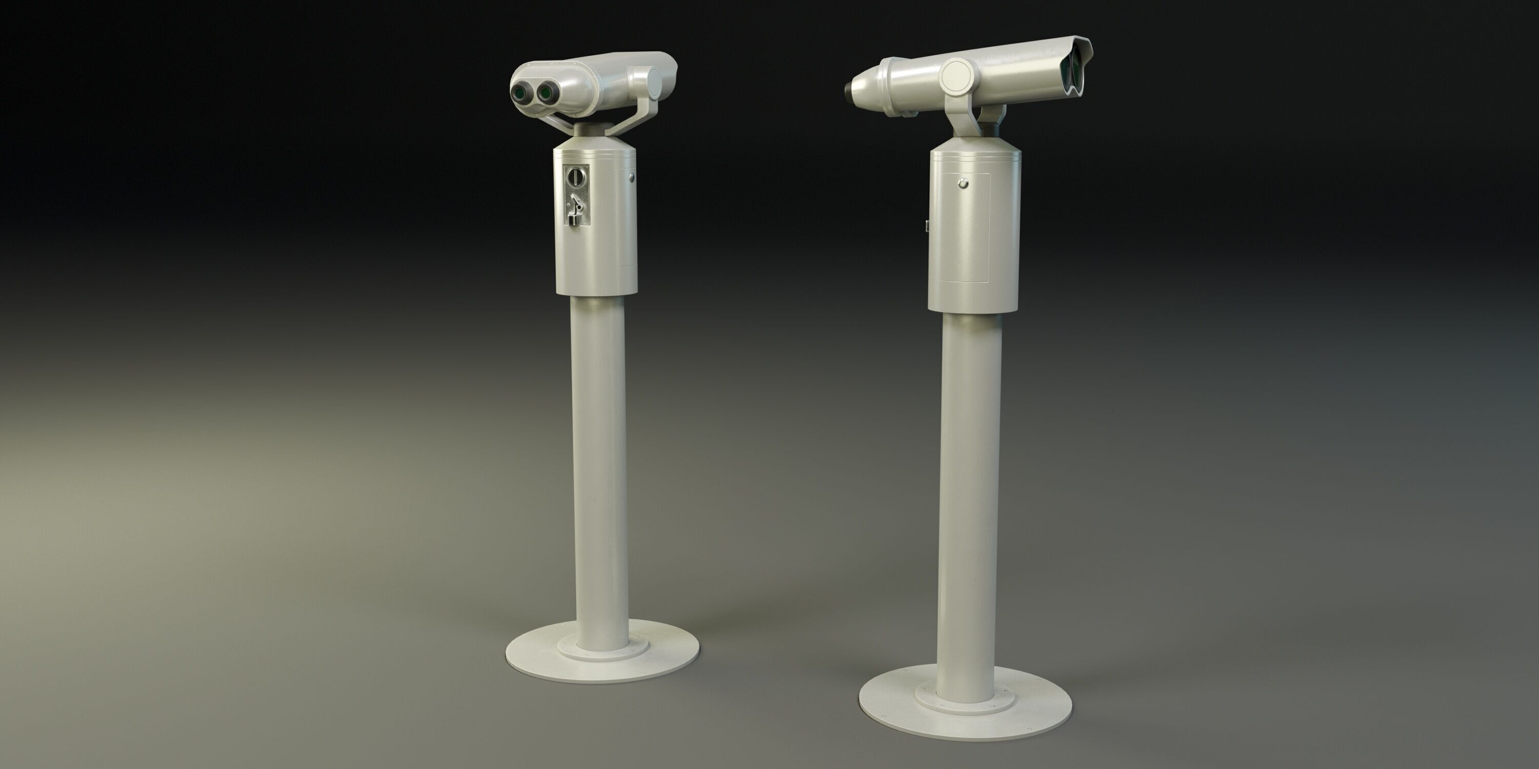 Tower Binocular Viewer PBR Low-poly 3D model_3
