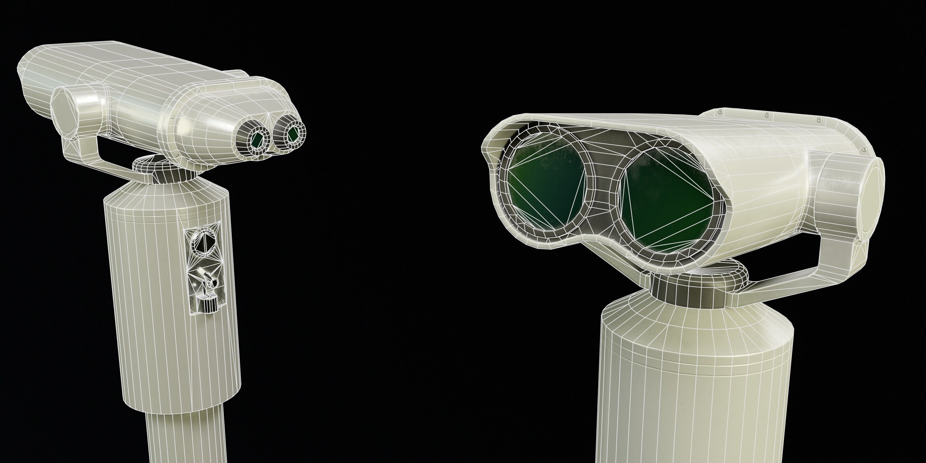 Tower Binocular Viewer PBR Low-poly 3D model_9