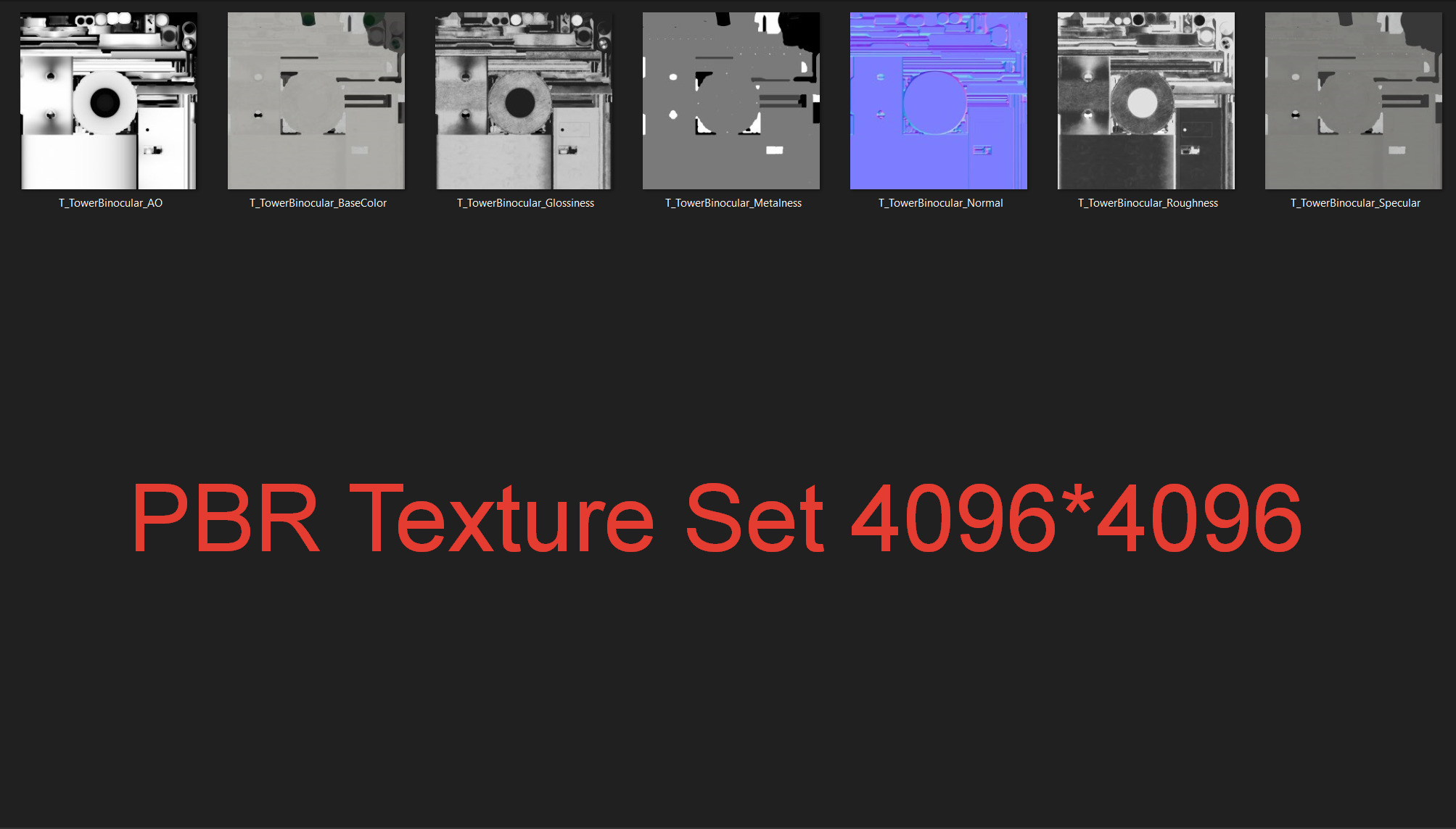 Tower Binocular Viewer PBR Low-poly 3D model_11