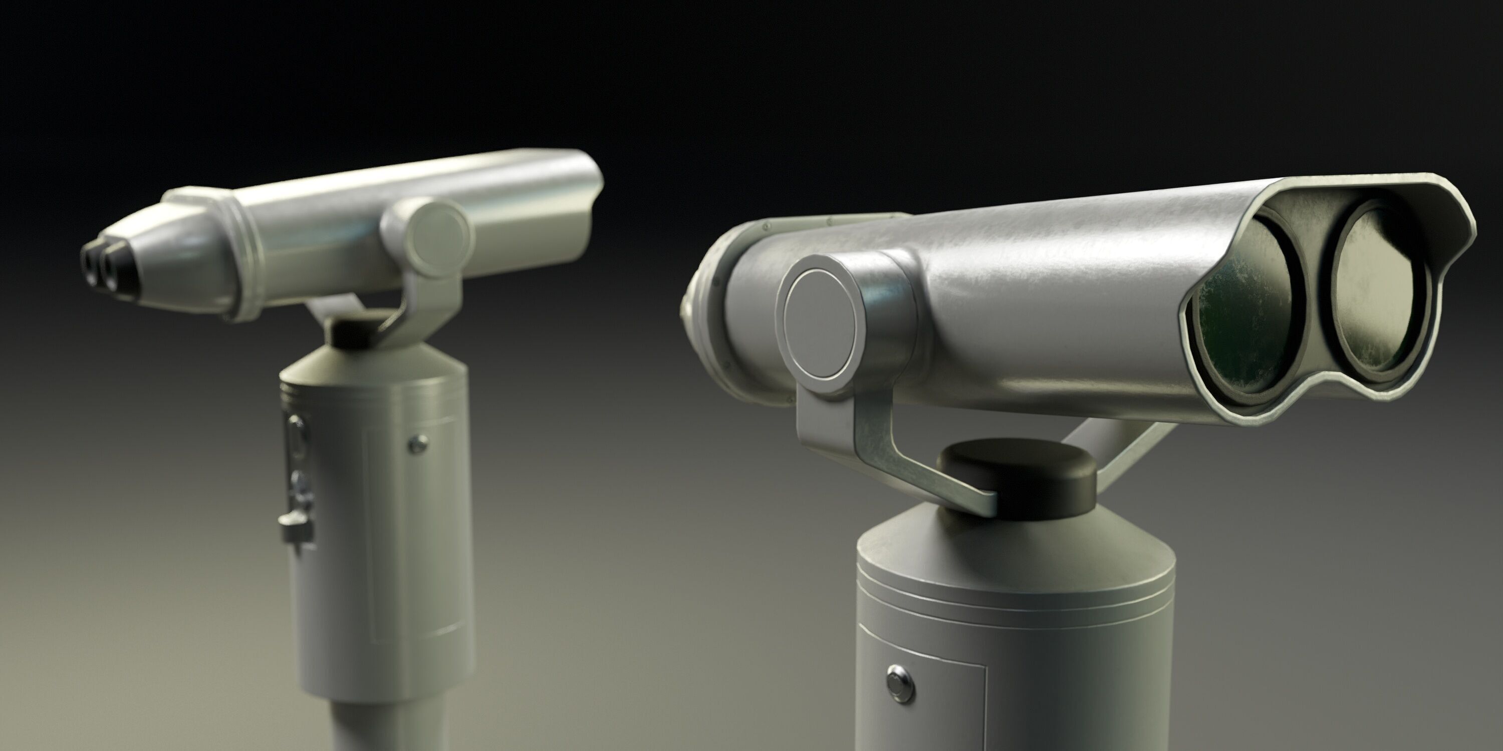 Tower Binocular Viewer PBR Low-poly 3D model_4
