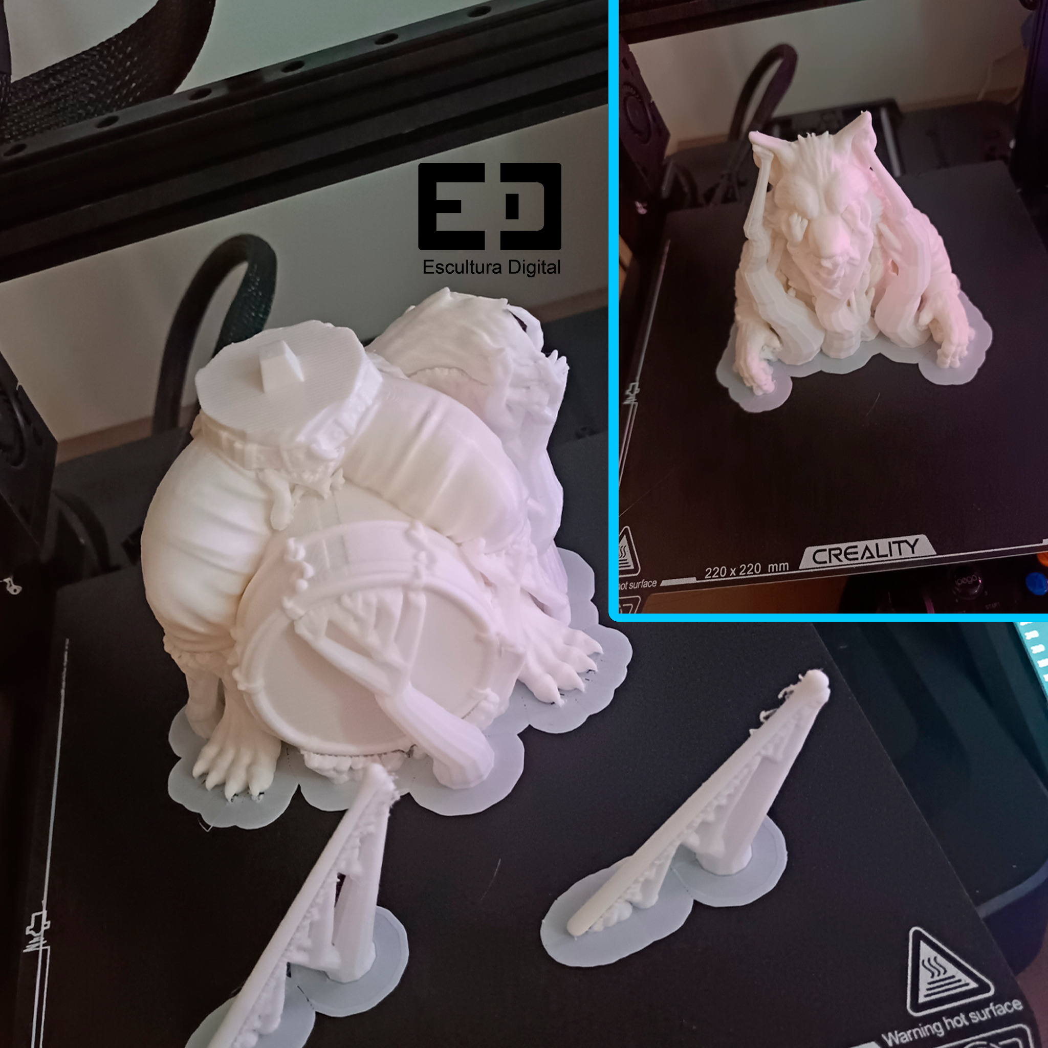 Lobo rockero 3D print model_3