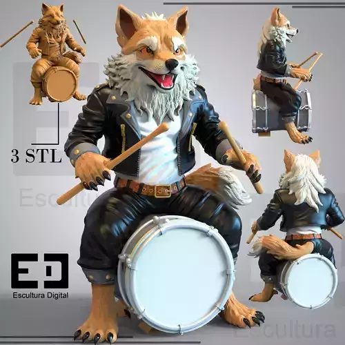 Lobo rockero 3D print model