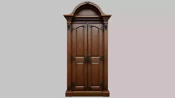 tall wooden closet medieval furniture
