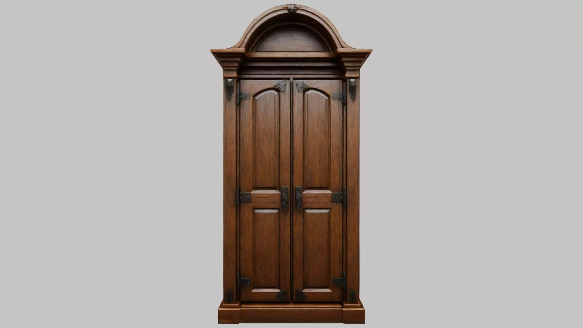 tall wooden closet medieval furniture Low-poly 3D model