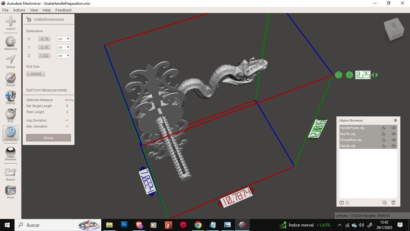 Haunted Mansion Snake Door Handle 3D Printable Sculpt 3D print model_17