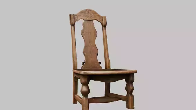 Medieval simple wooden chair furniture