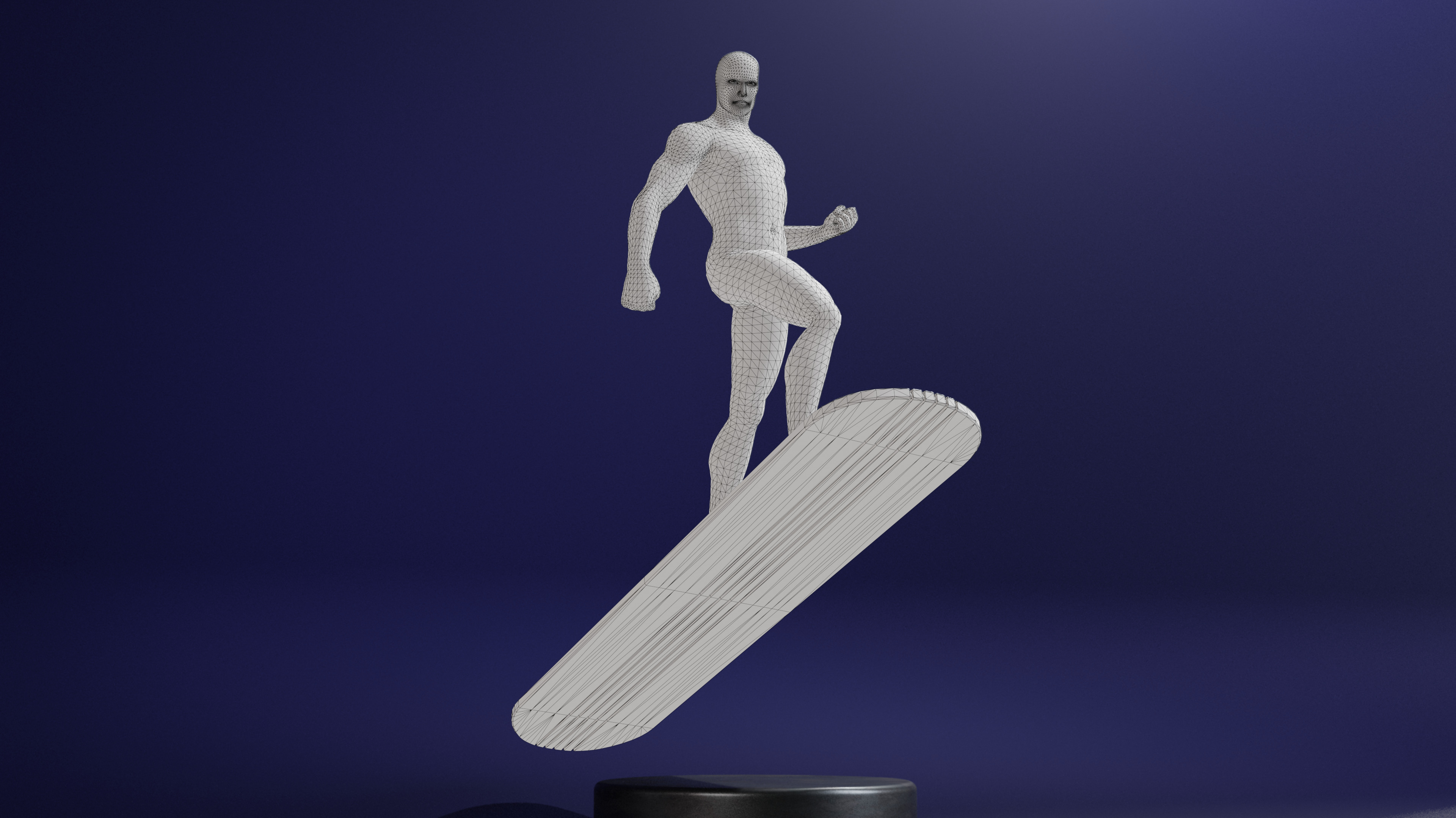 Silver Surfer Low-poly 3D model_19