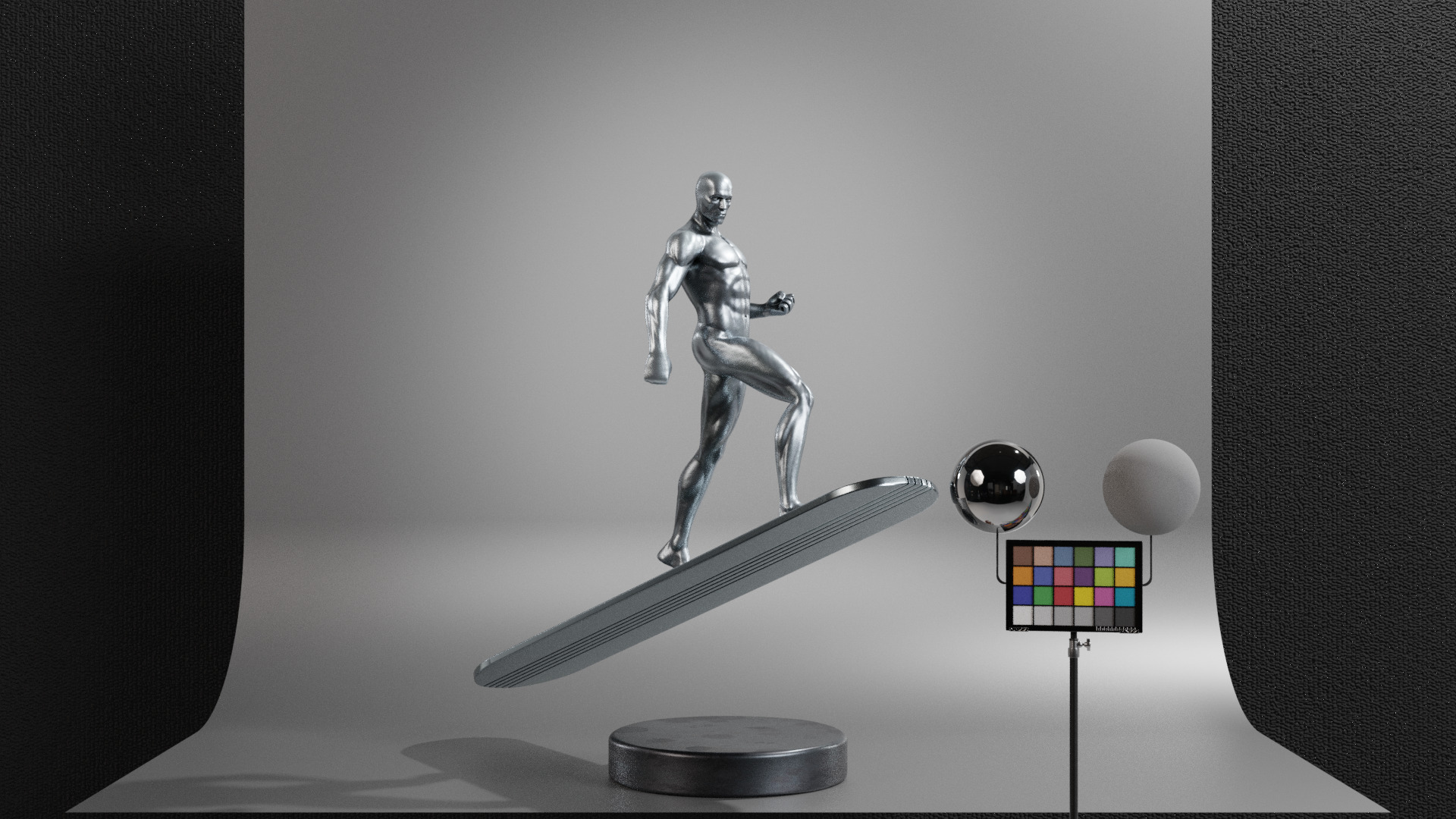 Silver Surfer Low-poly 3D model_9