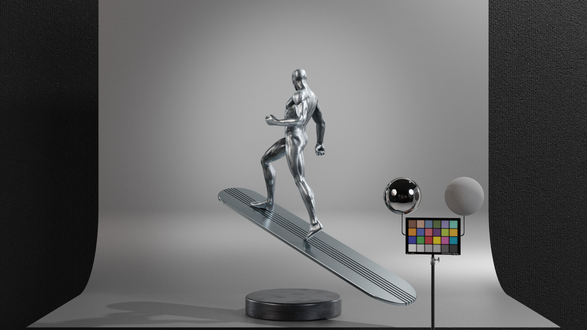 Silver Surfer Low-poly 3D model_13