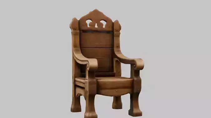 Medieval simple wooden chair furniture wood