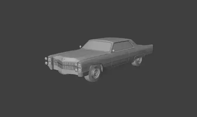 1966 cadillac coupe de ville  3D print model