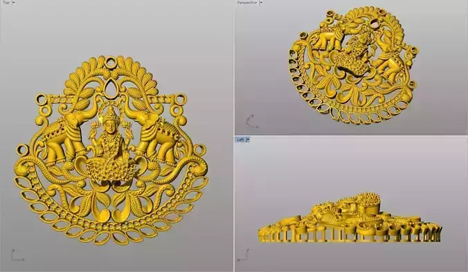 laxmi locket with elephat