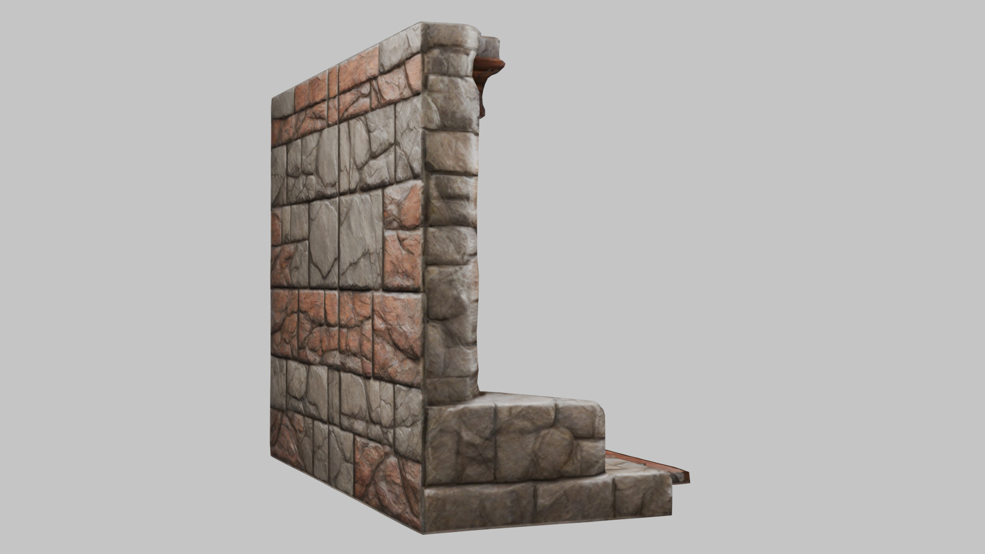 MEdieval Door Wall entrance modular Game Asset Low-poly 3D model_12