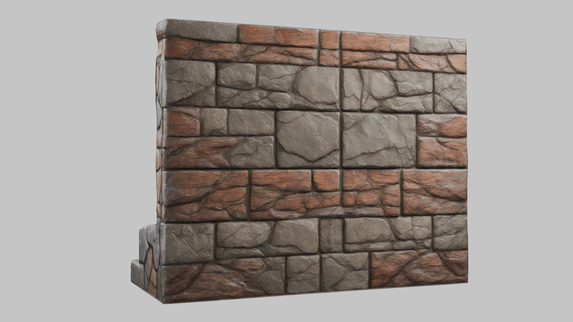 MEdieval Door Wall entrance modular Game Asset Low-poly 3D model_1