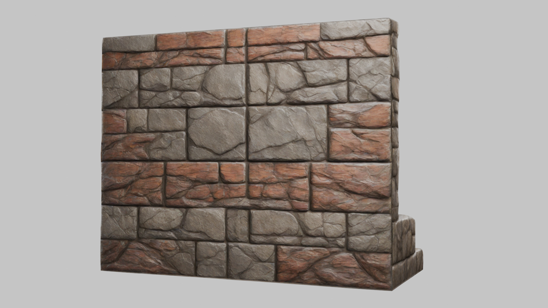 MEdieval Door Wall entrance modular Game Asset Low-poly 3D model_14