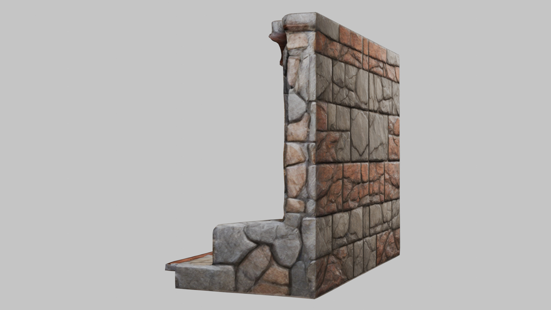 MEdieval Door Wall entrance modular Game Asset Low-poly 3D model_3