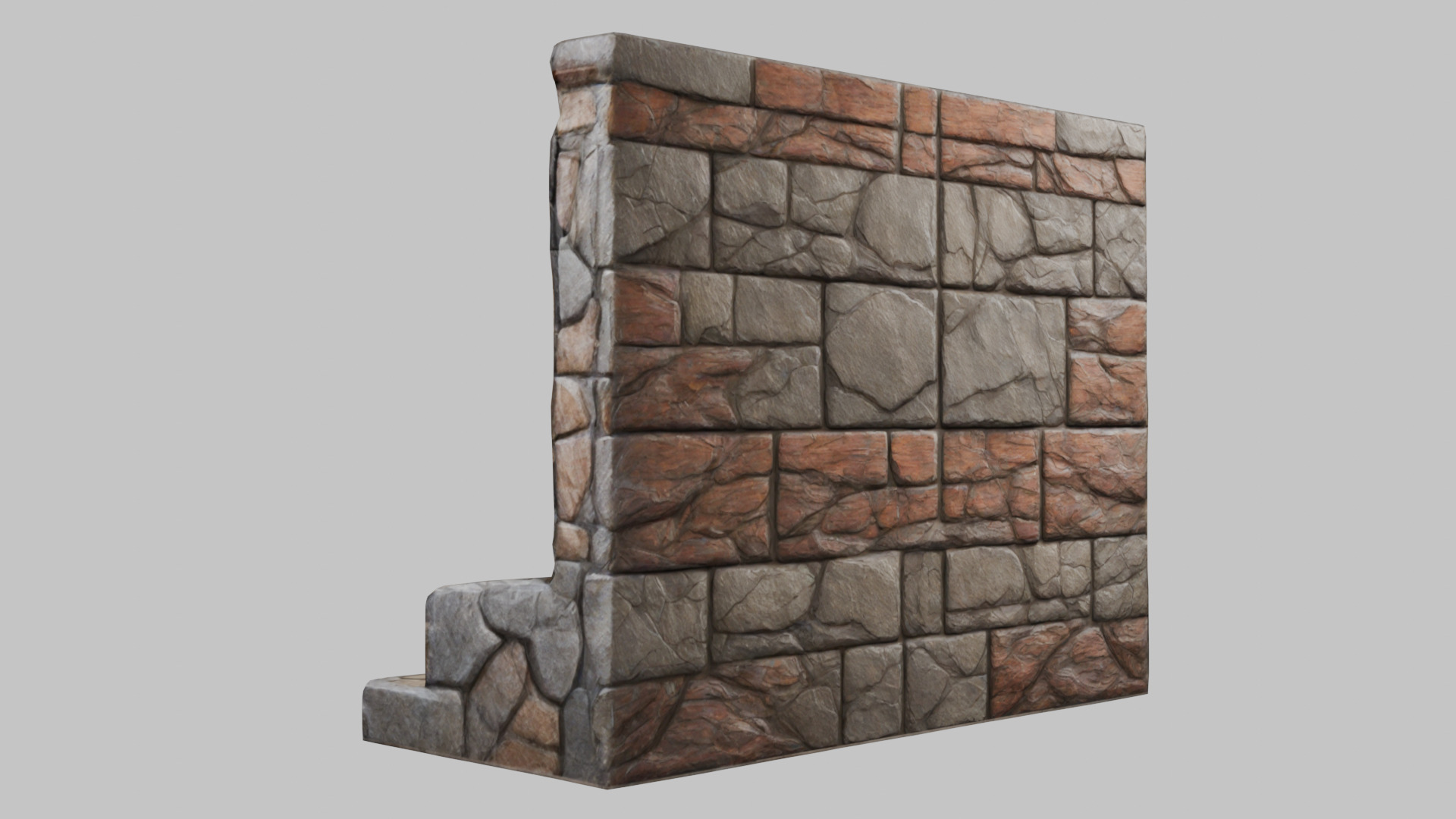 MEdieval Door Wall entrance modular Game Asset Low-poly 3D model_2