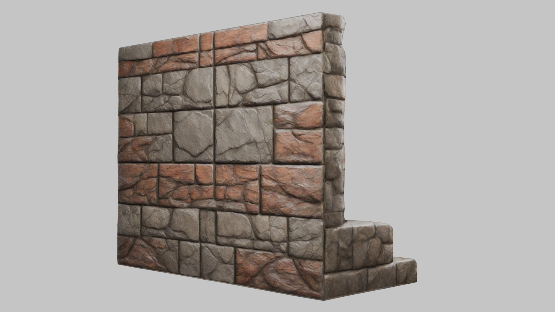 MEdieval Door Wall entrance modular Game Asset Low-poly 3D model_13