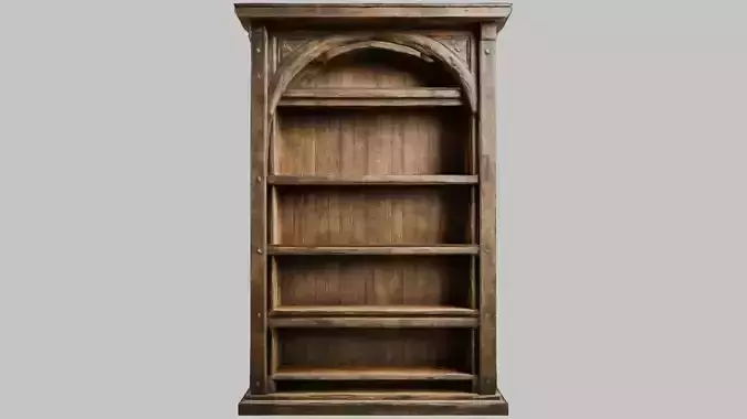 Medieval Furniture Wooden Rack Bookshelf