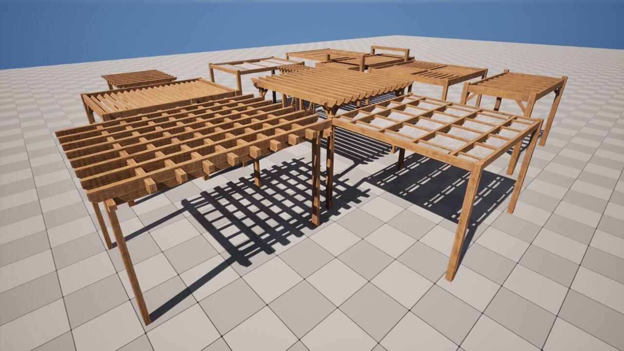 Pergolas Low-poly 3D model_3