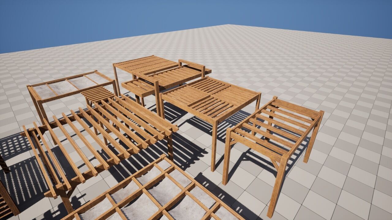 Pergolas Low-poly 3D model_4
